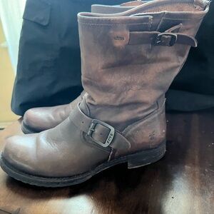Frye Brown Leather Ankle Boots